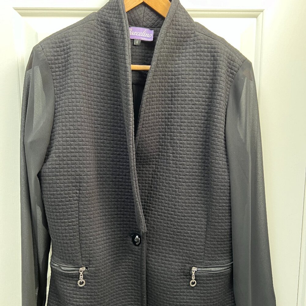 Shacket with chiffon sleeves